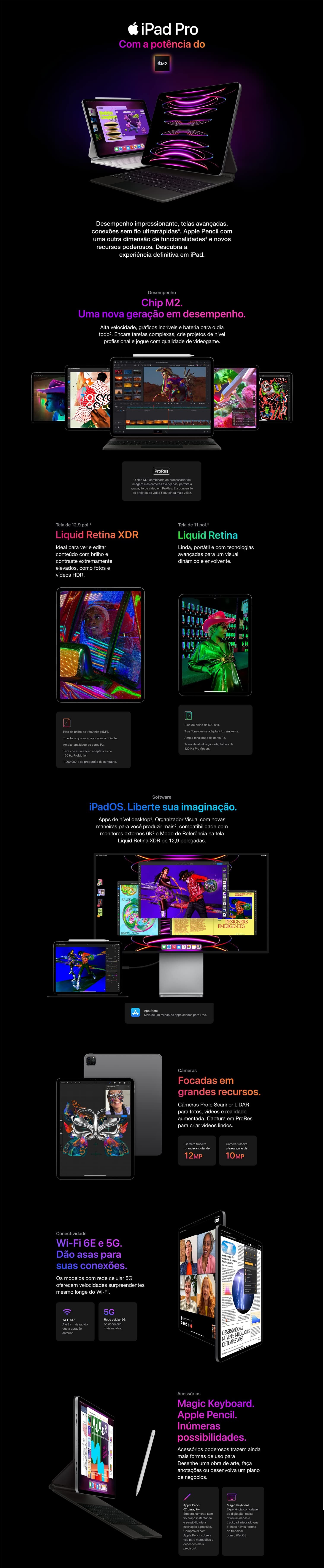 Tablet Ipad Apple 11 Pol Octa Core 8GB Ram 4K Caneta Face ID 128GB Prata ipad pro 4 geraçao