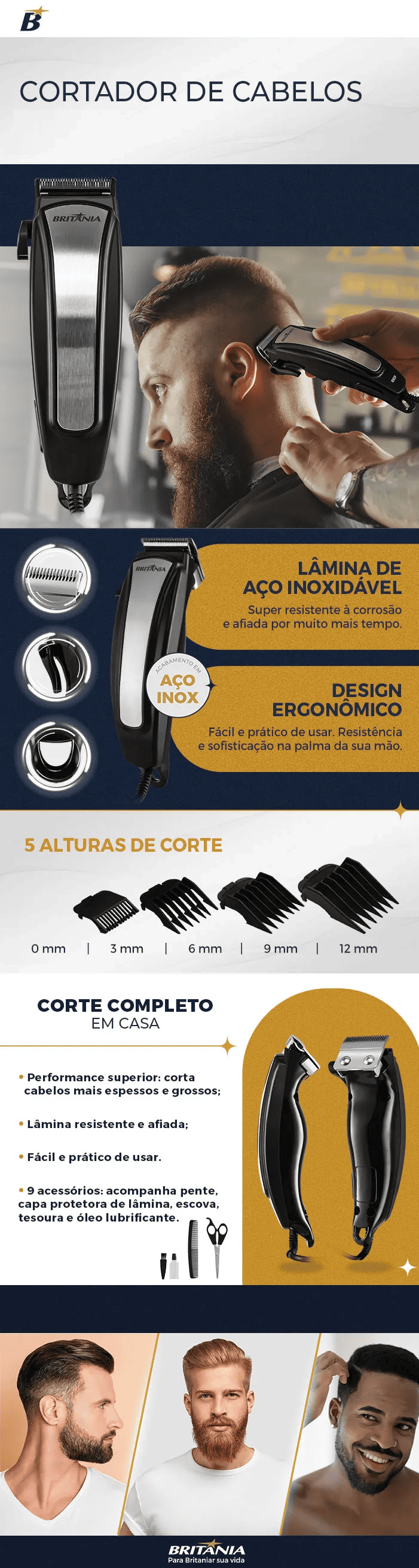 Cortador,de,Cabelos,5,Alturas,Britania,Inox,9,Acessorios,BCR22P